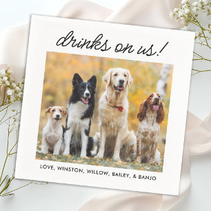 Serviette En Papier Boissons Sur Nous Simple Photo Mignonne Fun Chien 