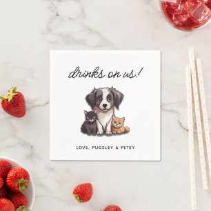 Serviette En Papier Boissons Sur Nous Simple Photo Mignonne Fun Chien 