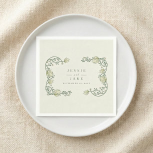 Serviette En Papier Boîte d'allumettes de mariage à motif floral vinta