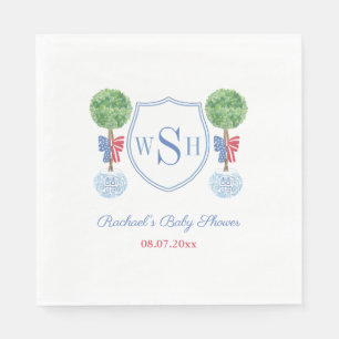 Serviette En Papier Boîte d'aquarelle Buis Monogramme Fête de Bébé