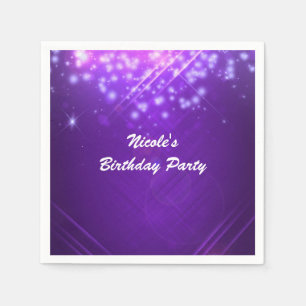 Serviette En Papier Boîte de nuit Purple Sparkle Glam