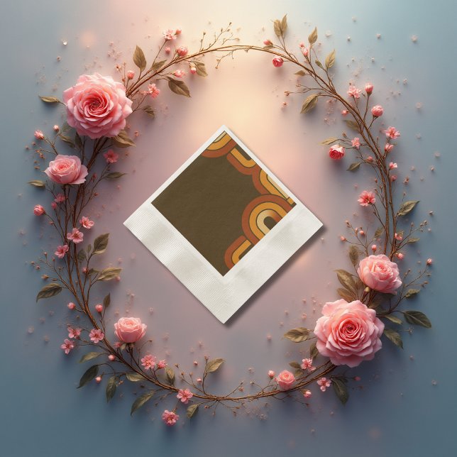 Serviette En Papier Bold Retro Mariage des années 1970 (Créateur téléchargé)