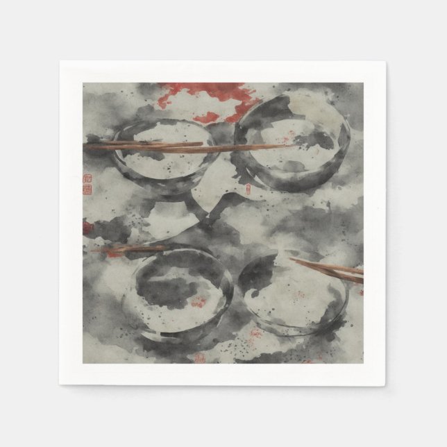 Serviette En Papier bols japonais (Devant)