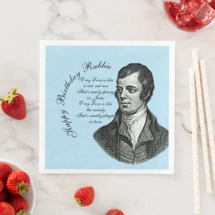 Serviette En Papier Bon anniversaire Rabbie - Robert Burns