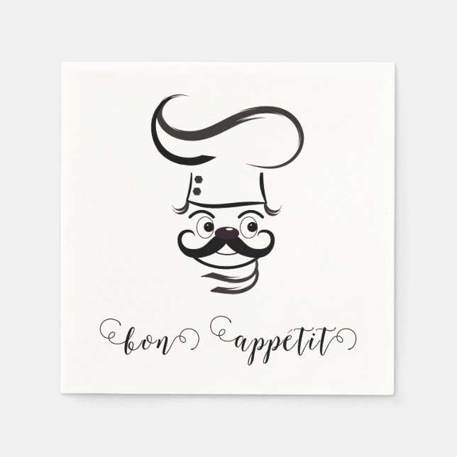 Serviette En Papier Bon Appetit Chef Papier Napkin (Devant)