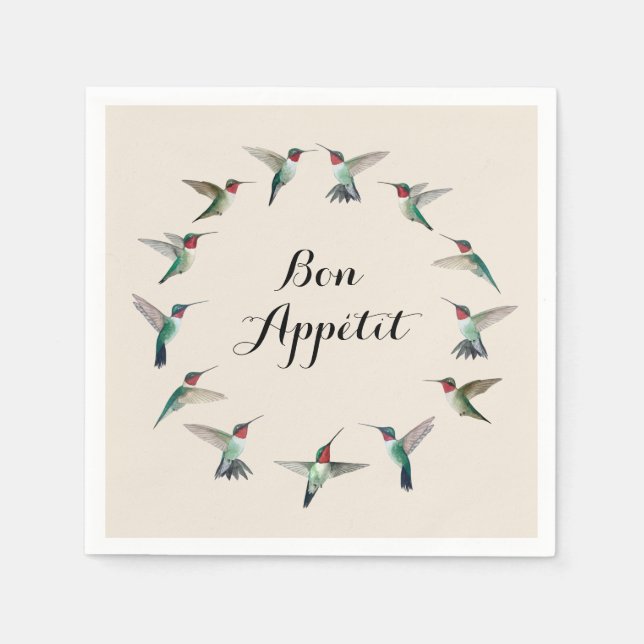 Serviette En Papier Bon Appétit Colibri à gorge rubis (Devant)
