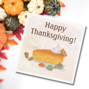 Serviette En Papier Bon thanksgiving aquarelle Citrouille papier à sec