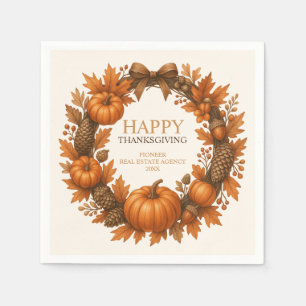 Serviette En Papier Bon thanksgiving Autumn Wreath Élégant