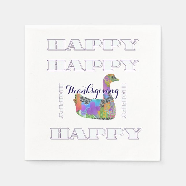 Serviette En Papier Bon thanksgiving blanc (Devant)