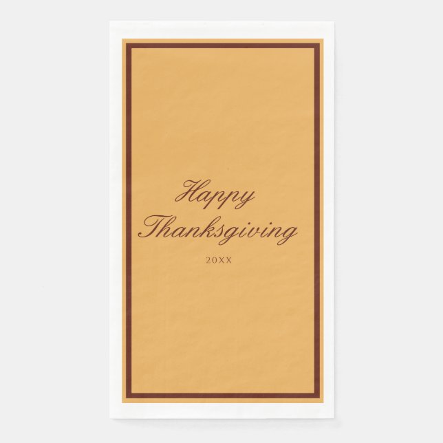 Serviette En Papier Bon thanksgiving Brown or élégant (Devant)