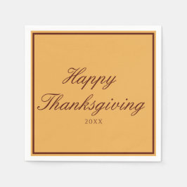 Serviette En Papier Bon thanksgiving Brown or élégant