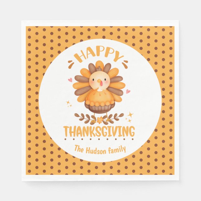 Serviette En Papier Bon thanksgiving Cute Turquie Papier serviettes (Devant)