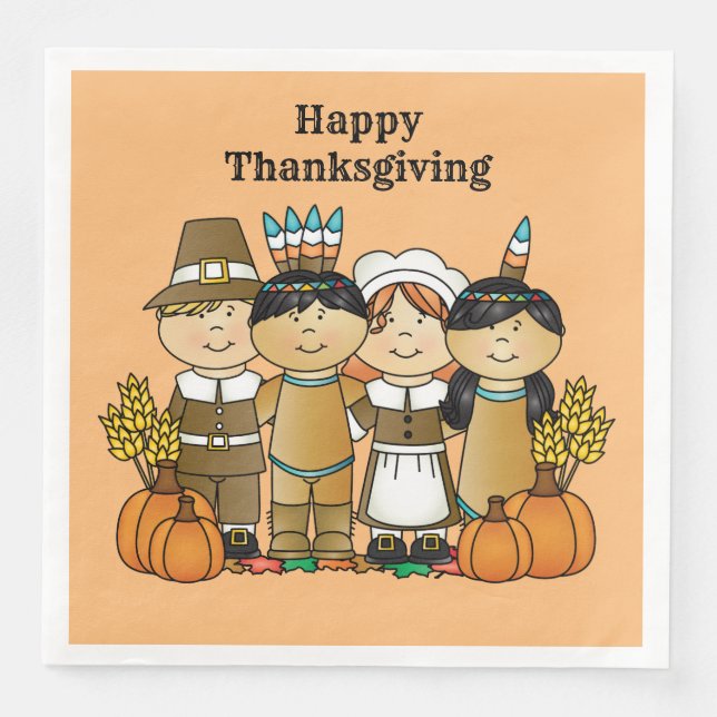 Serviette En Papier Bon thanksgiving Day Children (Devant)