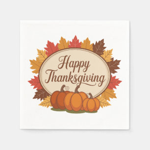 Serviette En Papier Bon thanksgiving  Fall Holiday Dîner Turquie