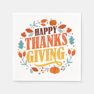 Serviette En Papier Bon thanksgiving  Fall Holiday Dîner Turquie