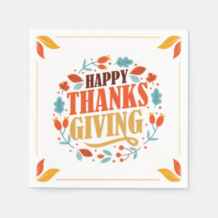 Serviette En Papier Bon thanksgiving  Fall Holiday Dîner Turquie