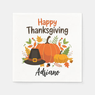 Serviette En Papier Bon thanksgiving  Fall Holiday Dîner Turquie