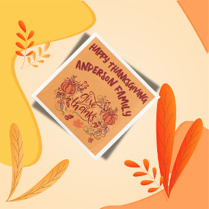 Serviette En Papier Bon thanksgiving Nom monogramme  