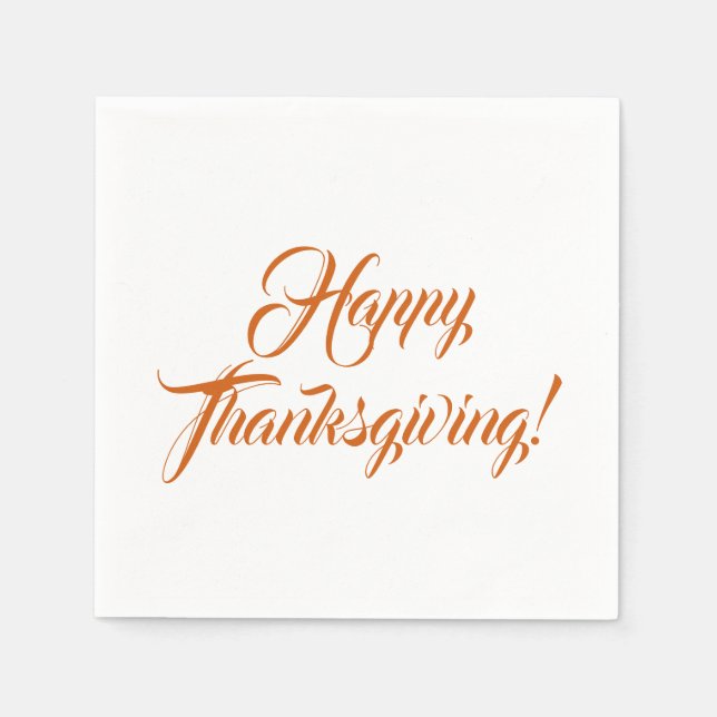 Serviette En Papier Bon thanksgiving orange épice texte du script pers (Devant)