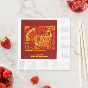 Serviette En Papier Bon thanksgiving Repas géométrique en pièces
