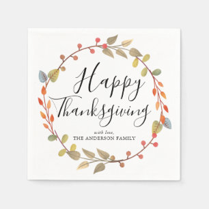 Serviette En Papier Bon thanksgiving russe Courbe de feuilles d'automn