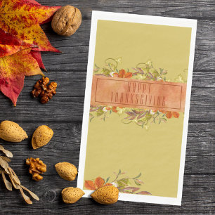 Serviette En Papier Bon thanksgiving Rustique Feuilles d'automne