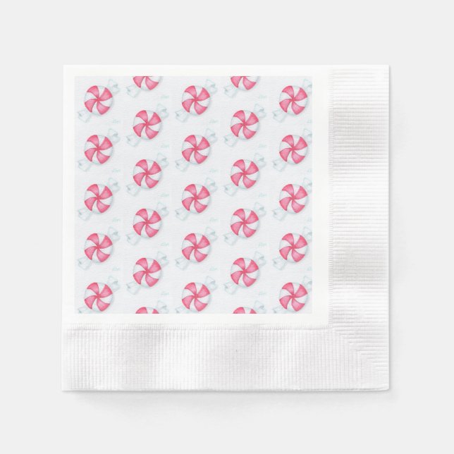 Serviette En Papier Bonbons à la menthe de Noël (Devant)