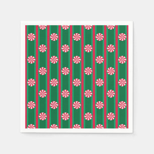 Serviette En Papier Bonbons à la menthe poivrée de Noël amusants et ch