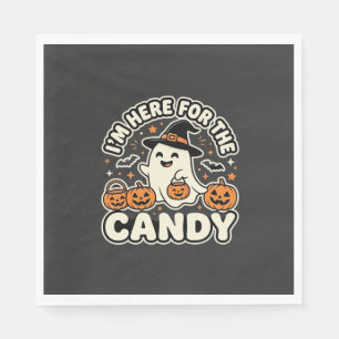 Serviette En Papier Bonbons Halloween Fantôme Citrouille Design