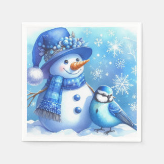 Serviette en papier bonhomme de neige