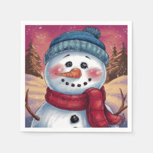 Serviette en papier Bonhomme de neige