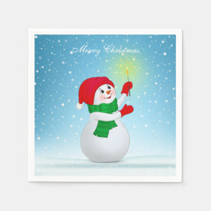 Serviette En Papier Bonhomme de neige de Noël