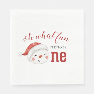 Serviette En Papier Bonhomme de neige de Noël Premier Anniversaire