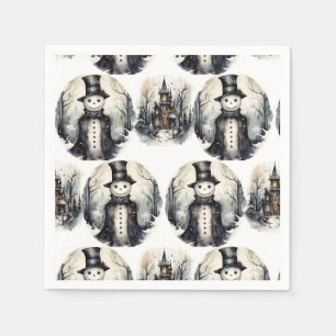 Serviette En Papier bonhomme de neige gothique