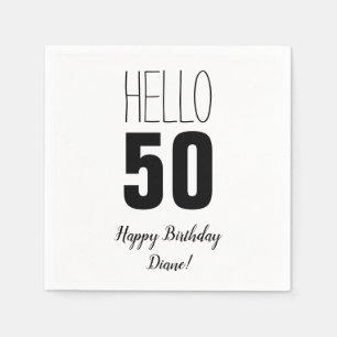 Serviette En Papier Bonjour 50 serviettes d'anniversaire personnalisée