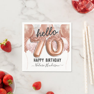 Serviette En Papier Bonjour 70 Parties scintillant roses Balloons d'an