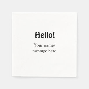 Serviette En Papier Bonjour ajouter un message de nom simple minimum é