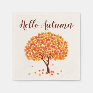 Serviette En Papier Bonjour Arbre à érable d'automne