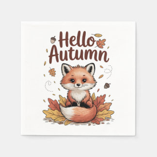 Serviette En Papier Bonjour Automne