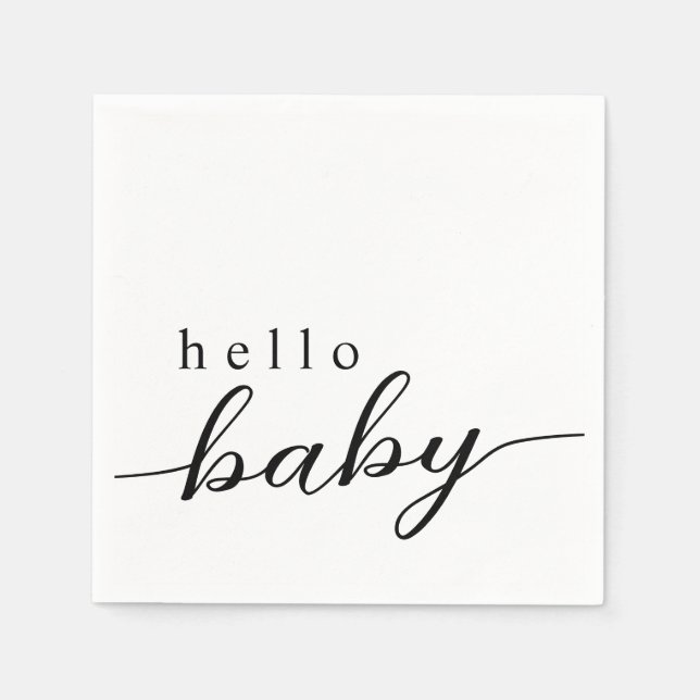 Serviette En Papier Bonjour bébé Baby shower moderne (Devant)