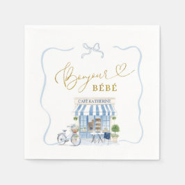 Serviette En Papier Bonjour bébé Café parisien