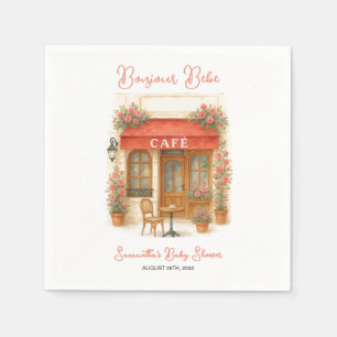 Serviette En Papier Bonjour Bebe Paris Café Baby shower