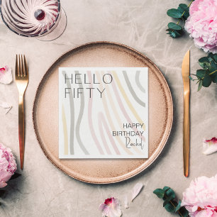 Serviette En Papier Bonjour Cinquante Simple 50e Anniversaire Papier N
