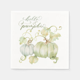 Serviette En Papier Bonjour Citrouille Blue Cocktail Napkins