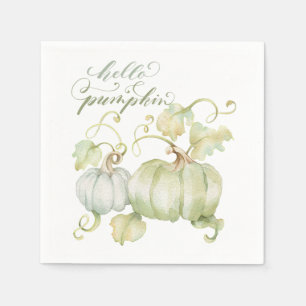 Serviette En Papier Bonjour Citrouille Blue Cocktail Napkins