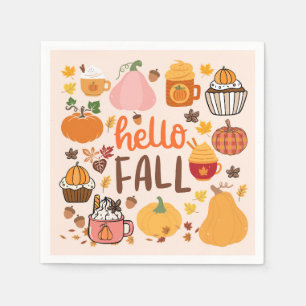 Serviette En Papier Bonjour Citrouille d'automne