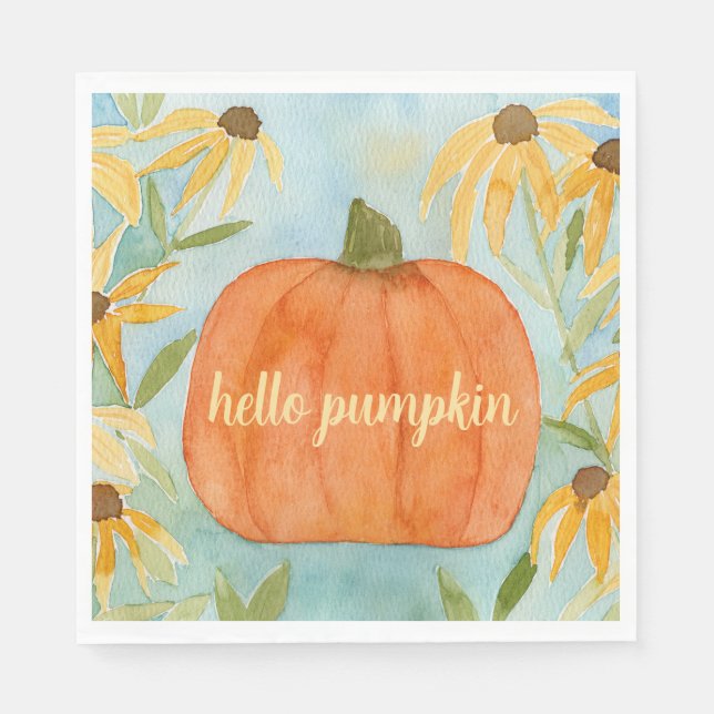 Serviette En Papier Bonjour Citrouille Fall (Devant)