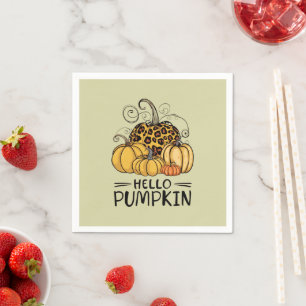 Serviette En Papier Bonjour Citrouille Lover Automne Saison Automne Th