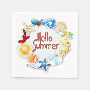 Serviette En Papier Bonjour été