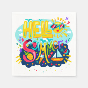 Serviette En Papier Bonjour Naples d'été